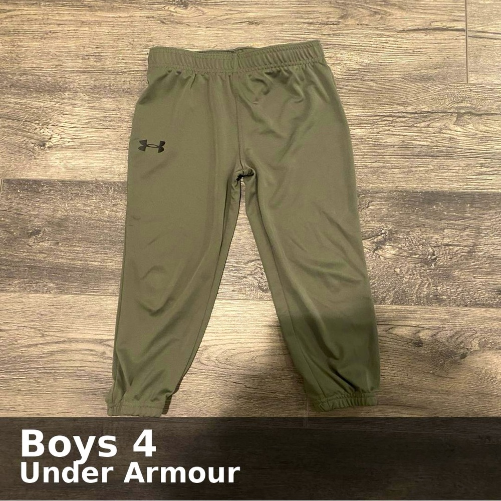 Under Armour Boys Size 4 Jogger Pants – Lightweight Olive Green Athletic